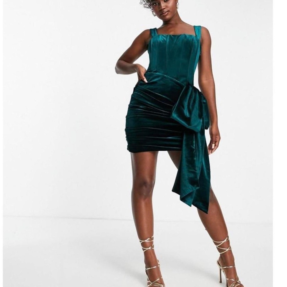 NWT Ever New Tyra Velvet Corset Mini Bow Dress size 0